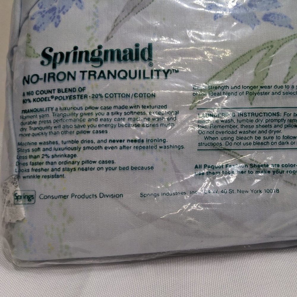 Springmaid Vintage 70s Tranquility Floral Cottagecore Lace Trim Pillowcases-NEW - Picture 3 of 5